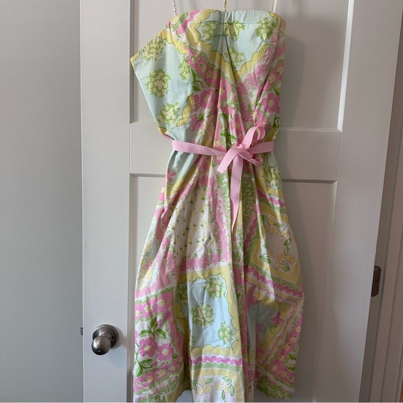 Lilly Pulitzer Dresses & Skirts - Lilly Pulitzer Pastel Floral Halter Dress Size 14 Cotton Fit & Flare